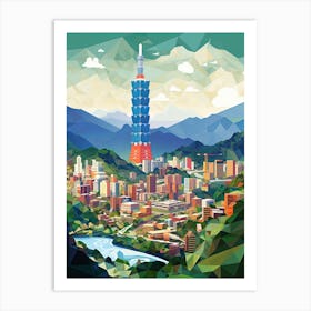 Taipei,Taiwan, Geometric Illustration 4 Art Print
