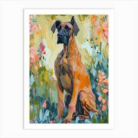 Great Dane Acrylic Painting 4 Art Print