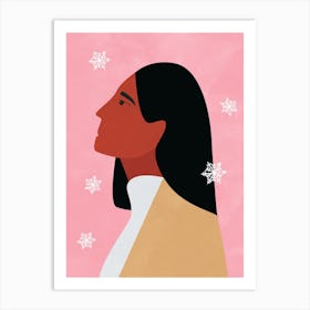 Portrait Of A Woman on Snow Art Print