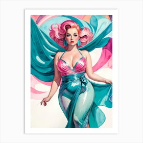 Portrait Of A Curvy Woman Wearing A Sexy Costume (21) Art Print