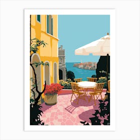 Ravello, Italy, Flat Pastels Tones Illustration 1 Art Print