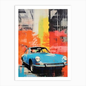 Classic Car Pop Art Risograph Inspired 2 Art Print