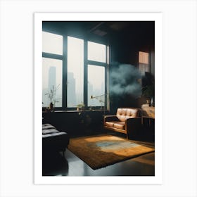 Living Room With Smoke Art Print