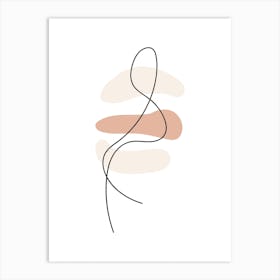 Abstract Lines Neutral Shapes Art Print