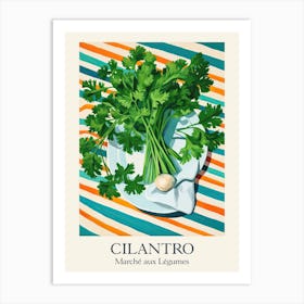 Marche Aux Legumes Cilantro Summer Illustration 11 Art Print