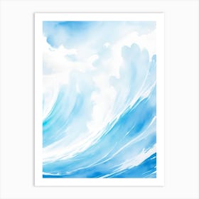 Blue Ocean Wave Watercolor Vertical Composition 91 Art Print