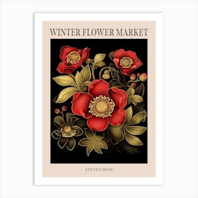 Lenten Rose 3 Winter Flower Market Poster Art Print