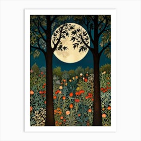 William Morris Moonlight In The Garden 20 Art Print