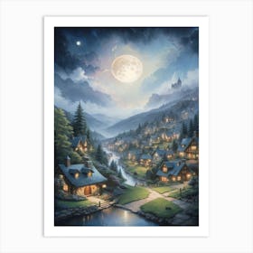 Twilight Village Art Print