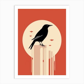 Minimalist Crow 2 Illustration Art Print