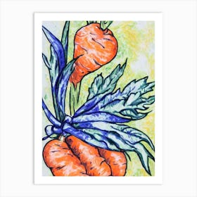 Carrot Fauvist vegetable Art Print