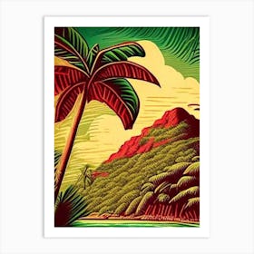 Puerto Rico Vintage Sketch Tropical Destination Art Print