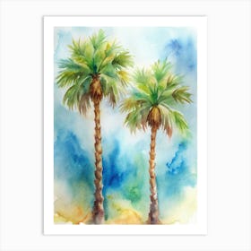 Watercolor Of Palm Trees 1 Art Print