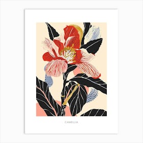 Colourful Flower Illustration Poster Camellia 2 Art Print