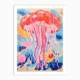 Colourful Jellyfish Illustration 7 Art Print