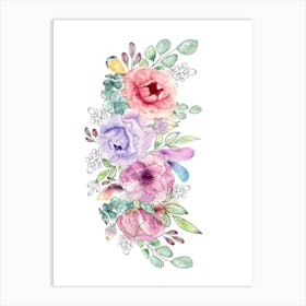 Watercolor Flowers 23 Art Print