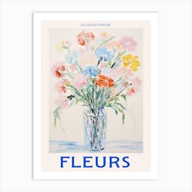 French Flower Poster Carnation Art Print