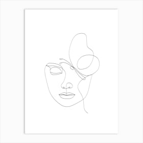 Portrait Of A Woman.Scandinavian wall art 3 Art Print