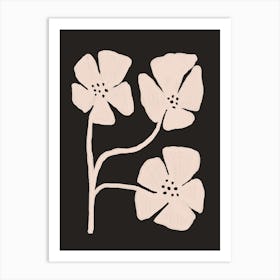 Flowers On A Black Background Art Print