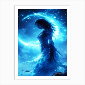 Ponder Blue - La Luna Thoughts Art Print