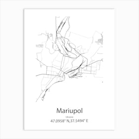 Mariupol,Ukraine Minimalist Map Poster