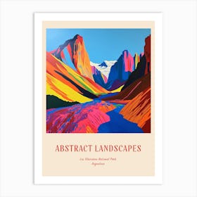 Colourful Abstract Los Glaciares National Park Argentina 1 Poster Art Print