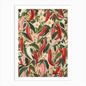 Chili Peppers Pattern 1 Art Print