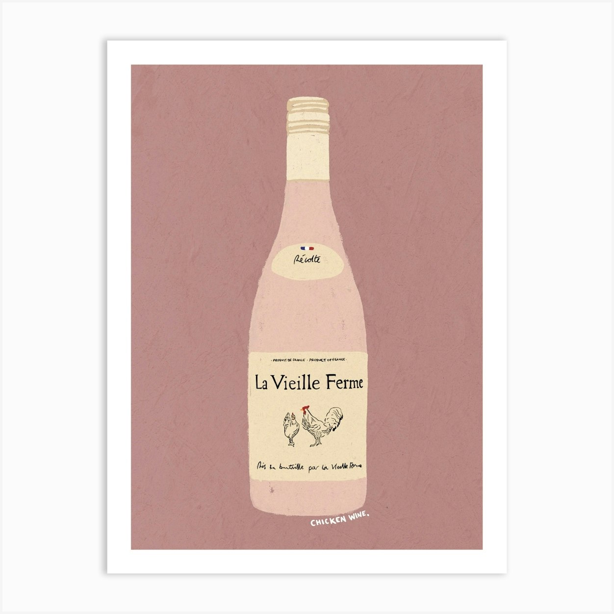 Chicken Wine Art Print by Alluvion