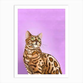 Whiskered Wisdom - Bengal Cat Portrait Art Print