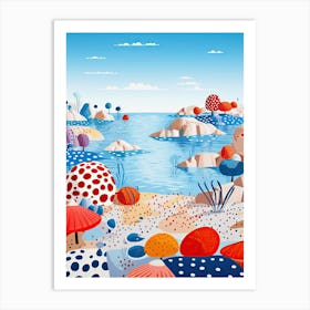 Porto Cesareo, Italy, Illustration In The Style Of Pop Art 4 Art Print