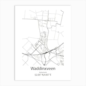 Waddinxveen,Netherlands Minimalist Map Art Print