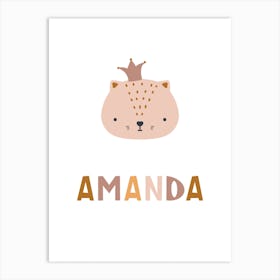 Cute Kitty, Amanda Lettering, Baby Art Print