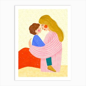 Mother And Son Hugging Art Print