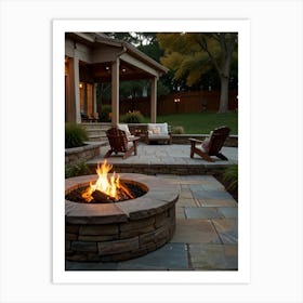 Fire Pit In The Backyard Art Print