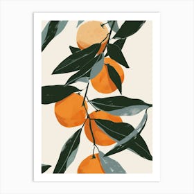 Clementines Close Up Illustration 3 Art Print