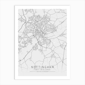 Nottingham East Midlands Map Art Print