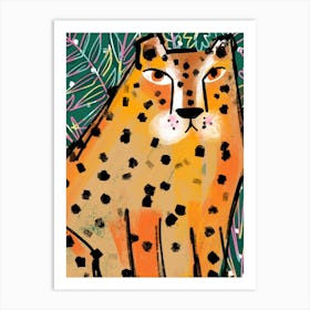 Jungle Cheetah Green Art Print