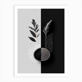 Black Sesame Spices And Herbs Retro Minimal 2 Art Print