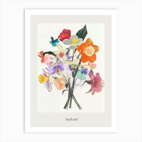 Daffodil 1 Collage Flower Bouquet Poster Art Print