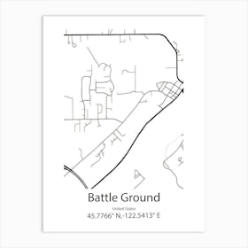 Battle Ground,United States Minimalist Map 1 Art Print