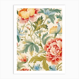 Floral Wallpaper 302 Art Print