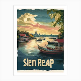 Aihrgdesign A Mid Century Modern Travel Poster For Siem Reap 3 Art Print