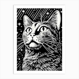 Celestial Furtrails, Psychedelic Cats series Art Print