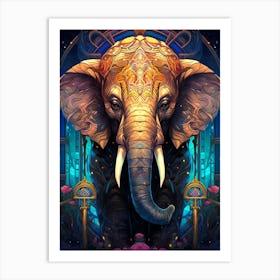 Elephant In The Night Art Print