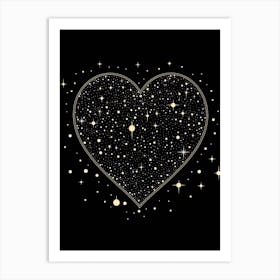 Celestial Heart Black Background 1 Art Print