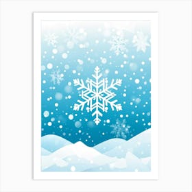 Abstract Vector Illustration Of A Merry Snowflake Nestled In Winter Frost Central On A Background A (6) Art Print