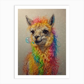 Rainbow Llama 6 Art Print