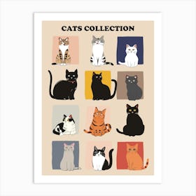 Cats Collection Illustration Art Print