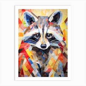 A Raccoon In The Style Of Jasper Johns 1 Art Print