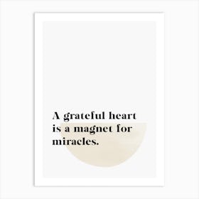 Grateful Heart Black Art Print